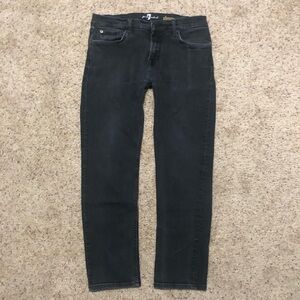 7 For All Mankind Slimmy Jeans Men's 32x28 Black Faded Denim